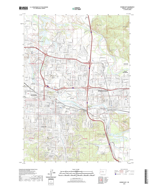 Eugene East Oregon US Topo Map Image