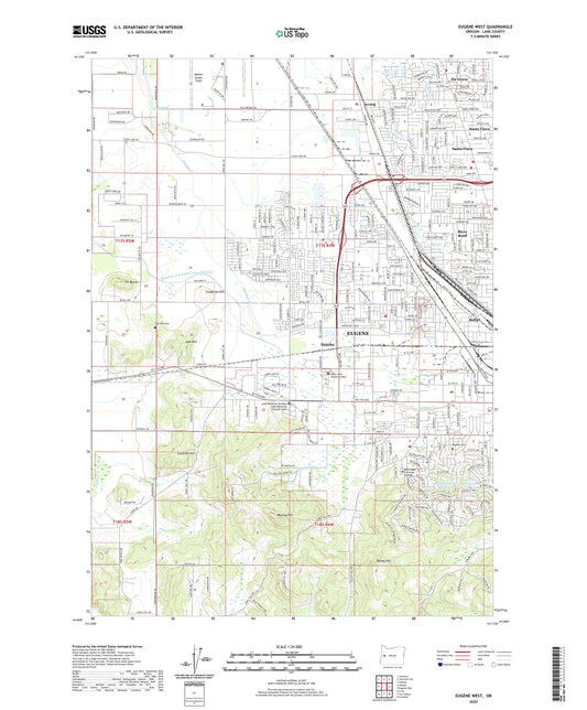 Eugene West Oregon US Topo Map Image
