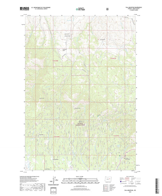 Fall Mountain Oregon US Topo Map Image