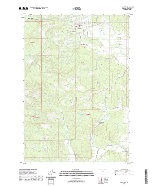 Falls City Oregon US Topo Map Image