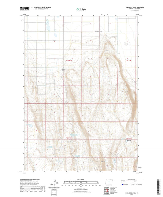 Fandango Canyon Oregon US Topo Map Image