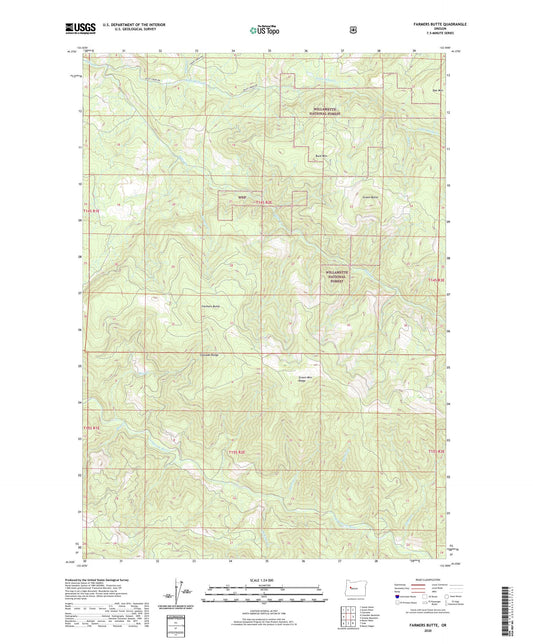Farmers Butte Oregon US Topo Map Image