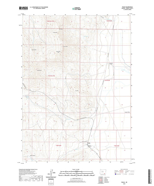 Fields Oregon US Topo Map Image