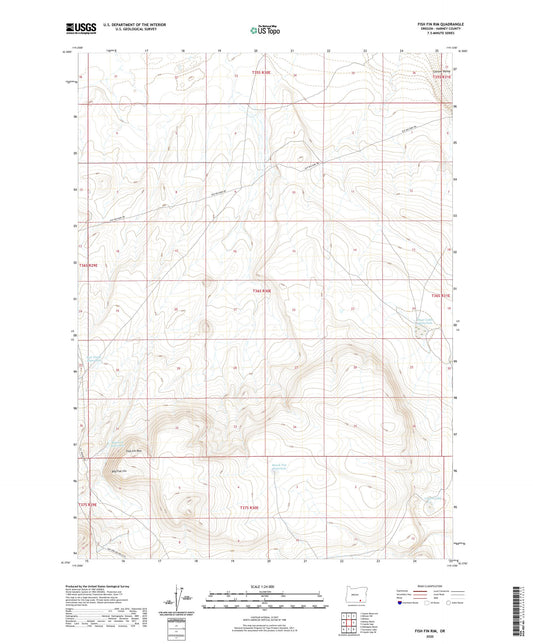 Fish Fin Rim Oregon US Topo Map Image