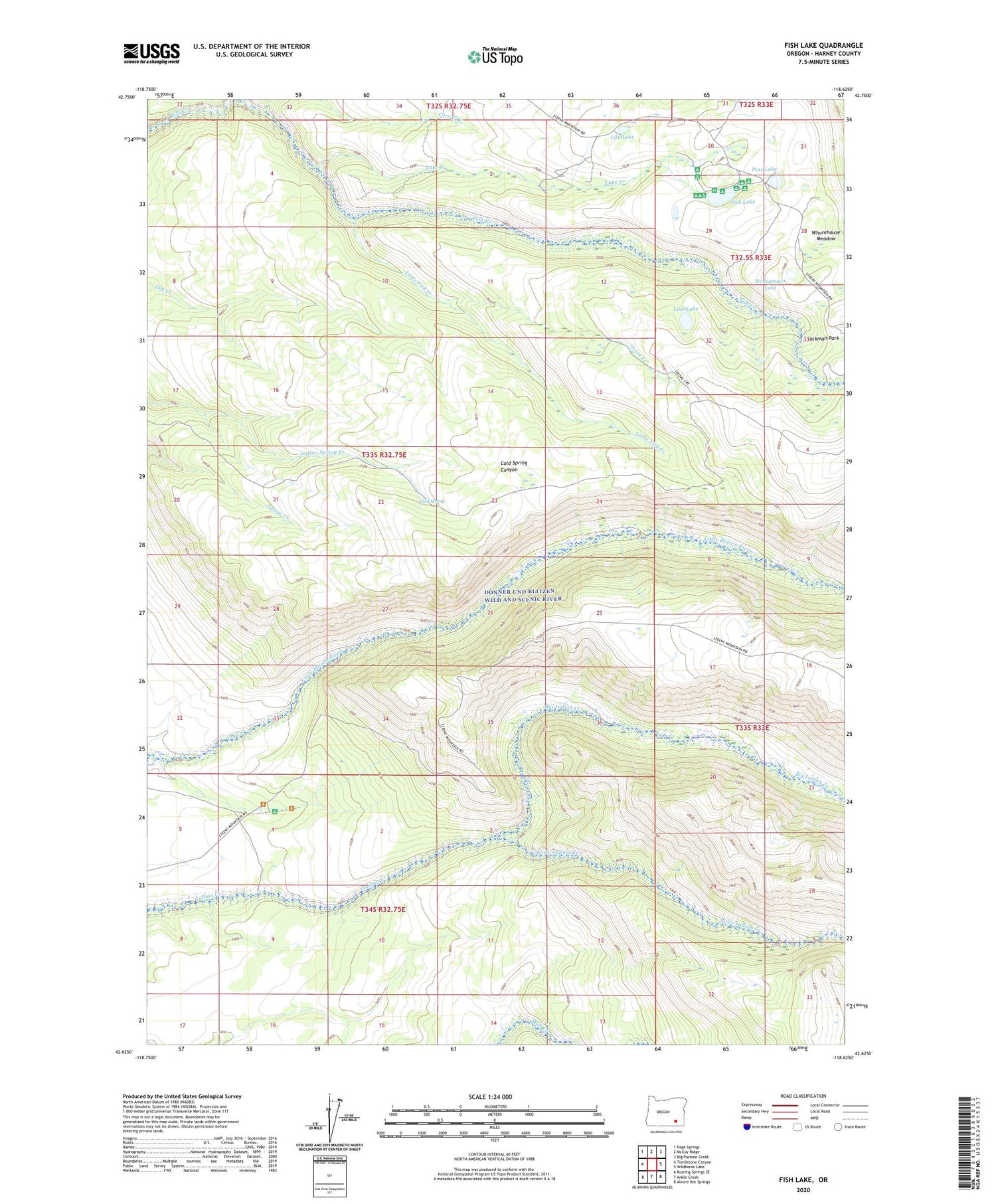 Fish Lake Oregon US Topo Map Image