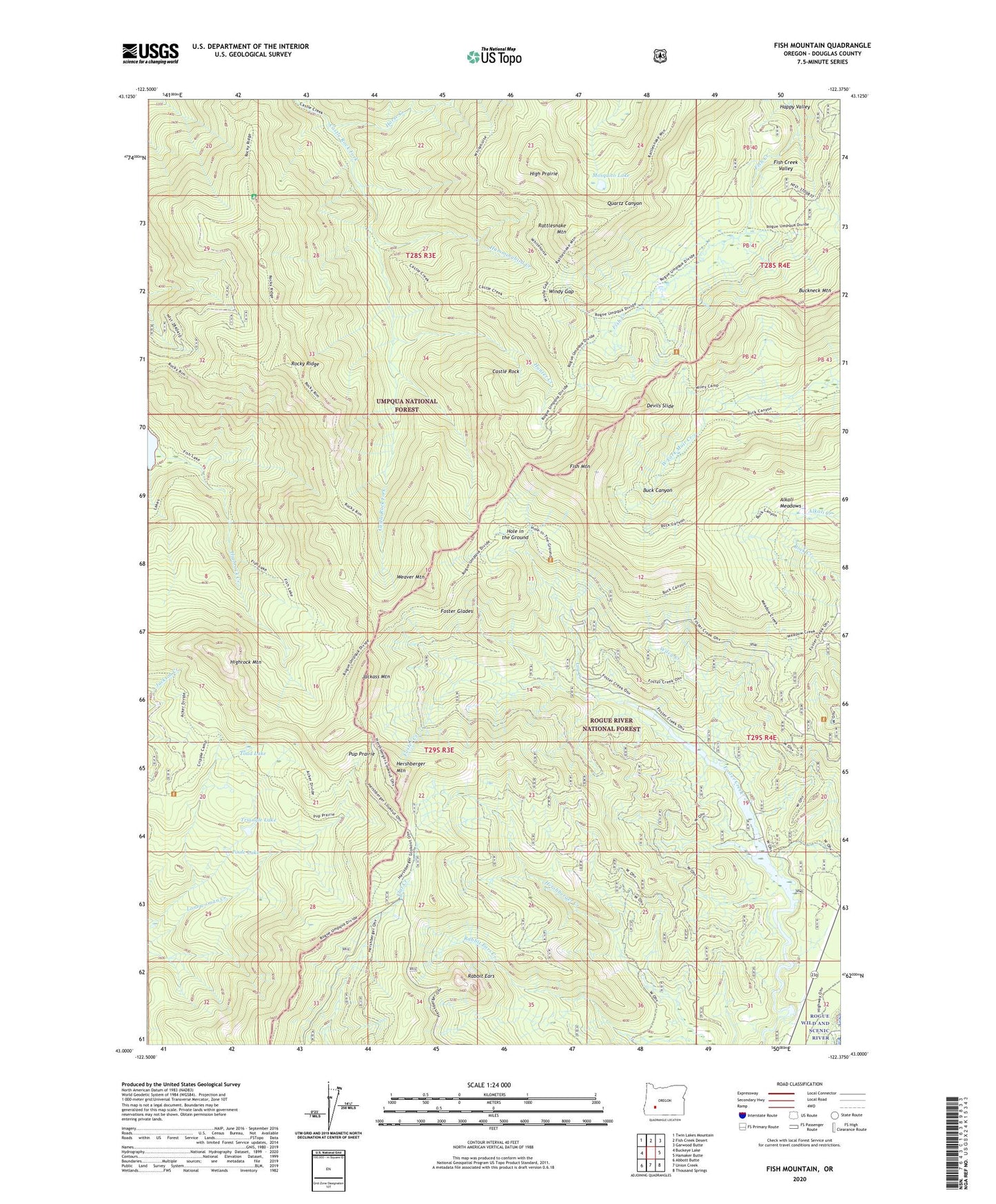 Fish Mountain Oregon US Topo Map Image