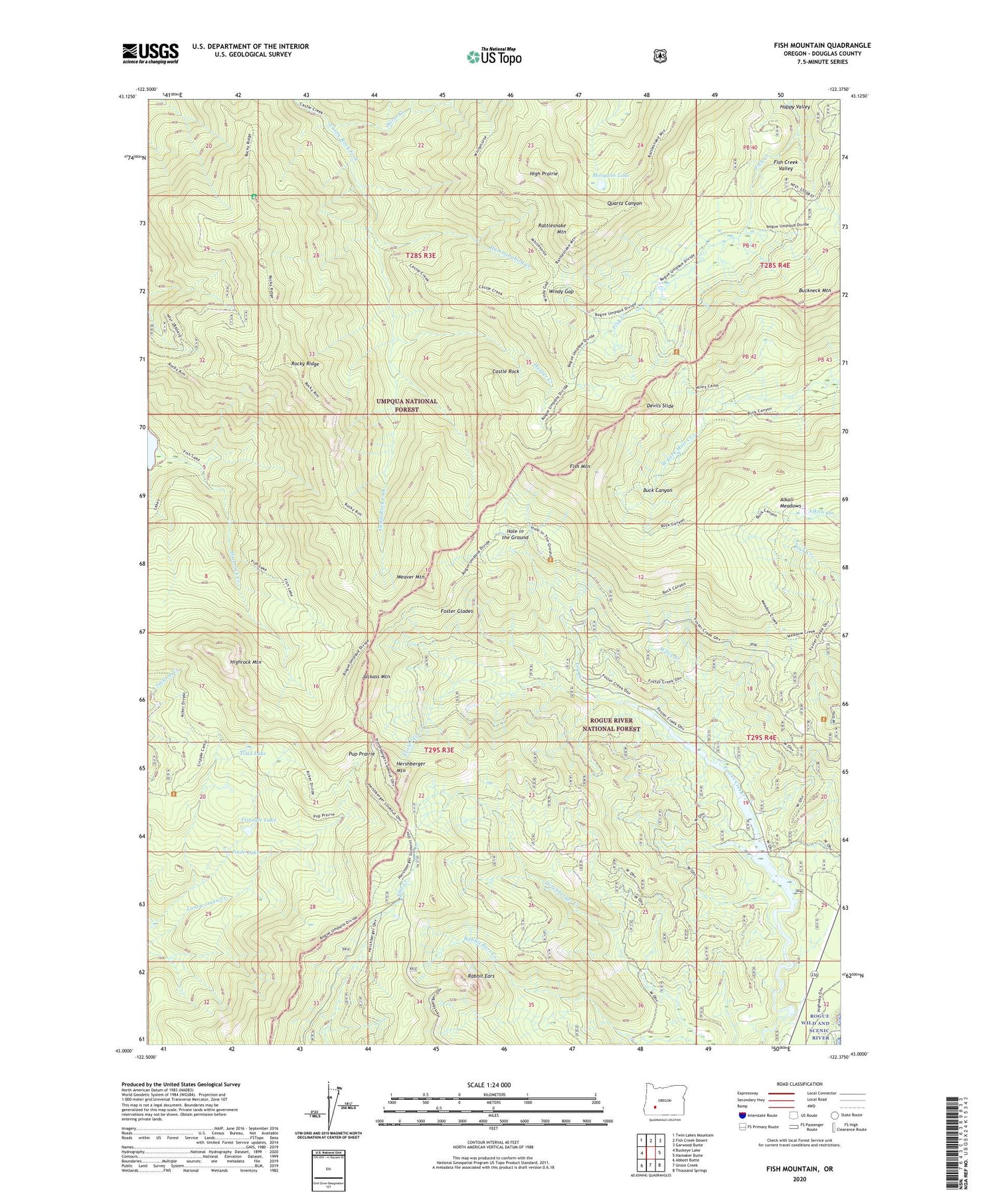 Fish Mountain Oregon US Topo Map Image