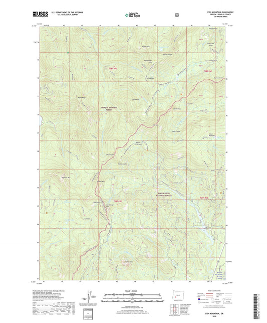 Fish Mountain Oregon US Topo Map Image