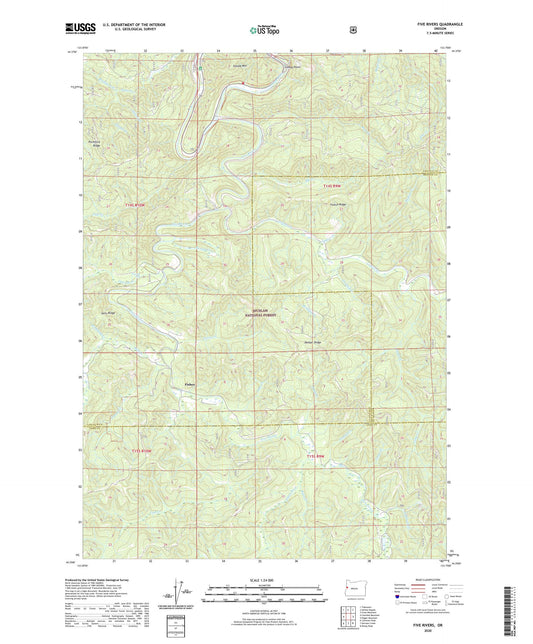 Five Rivers Oregon US Topo Map Image