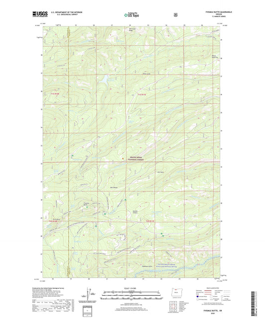 Fivemile Butte Oregon US Topo Map Image