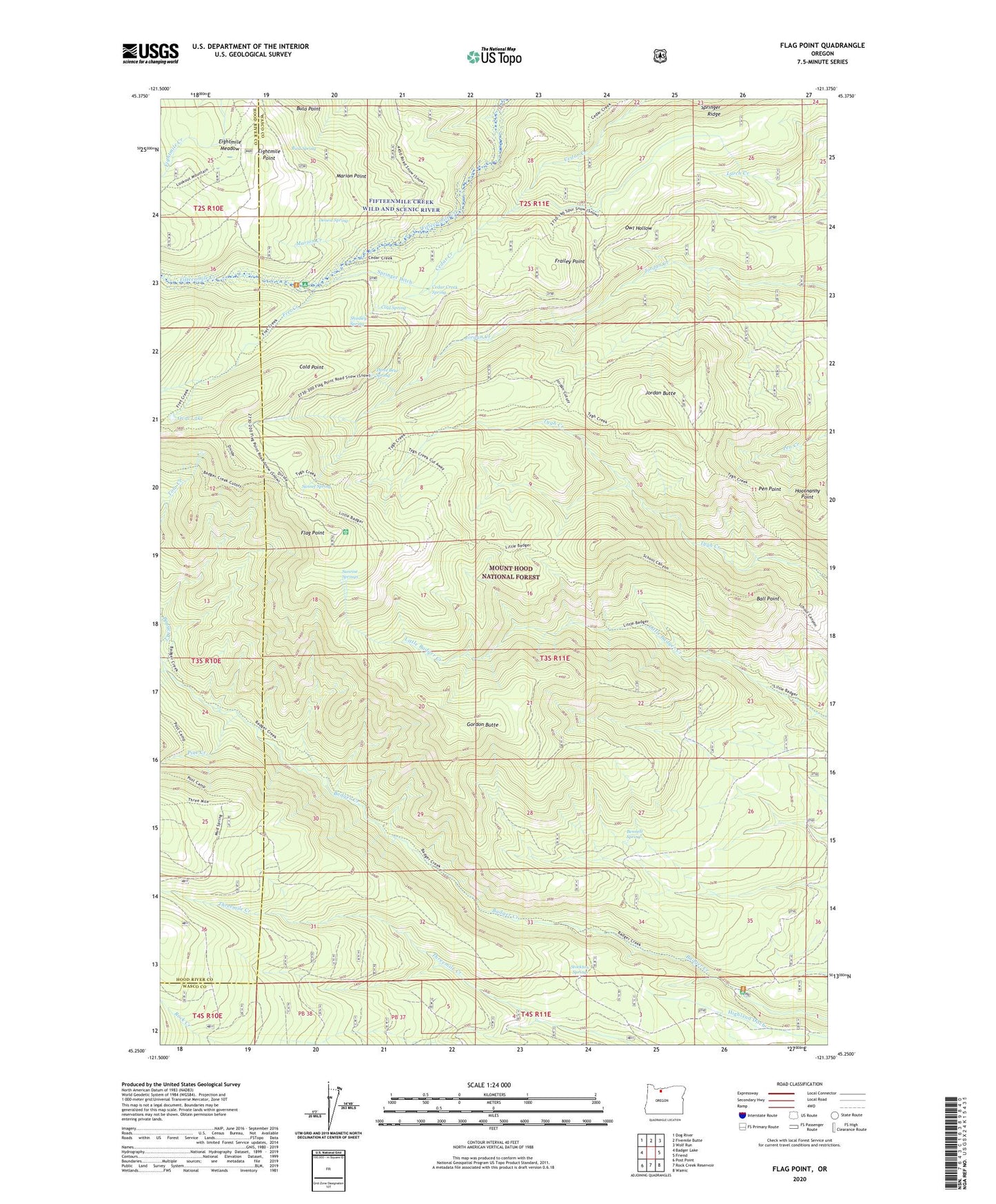Flag Point Oregon US Topo Map Image