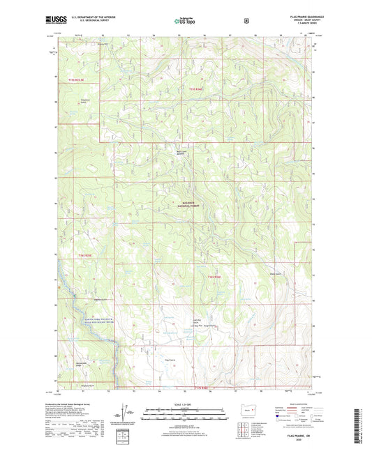 Flag Prairie Oregon US Topo Map Image