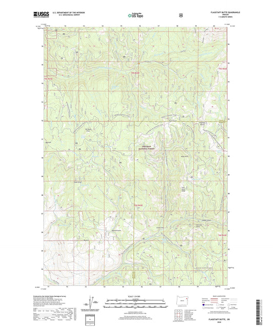 Flagstaff Butte Oregon US Topo Map Image