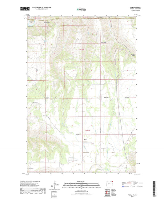 Flora Oregon US Topo Map Image