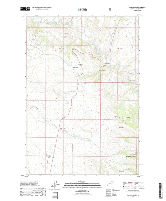 Flowers Gulch Oregon US Topo Map Image