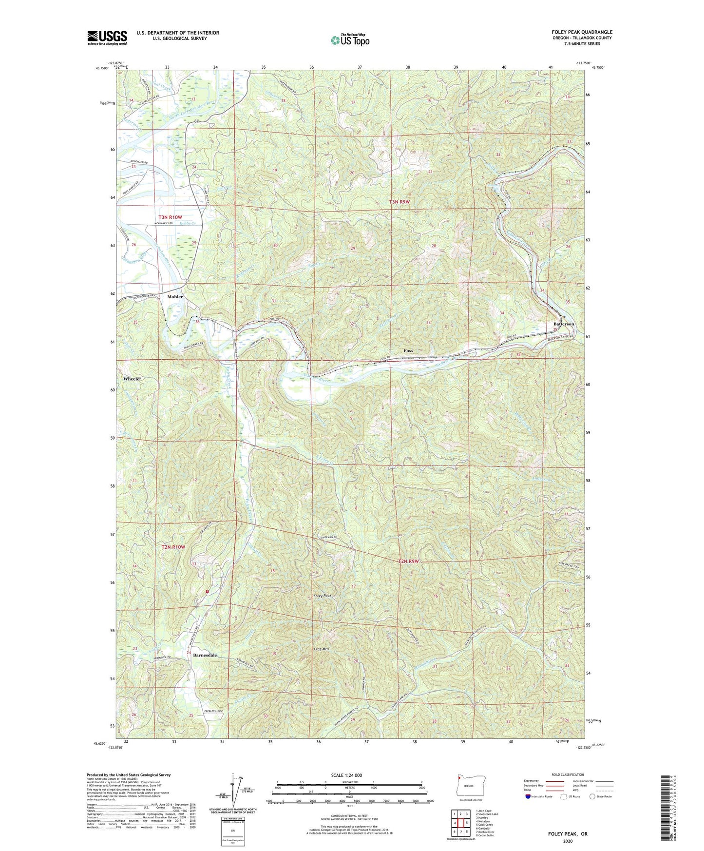 Foley Peak Oregon US Topo Map Image