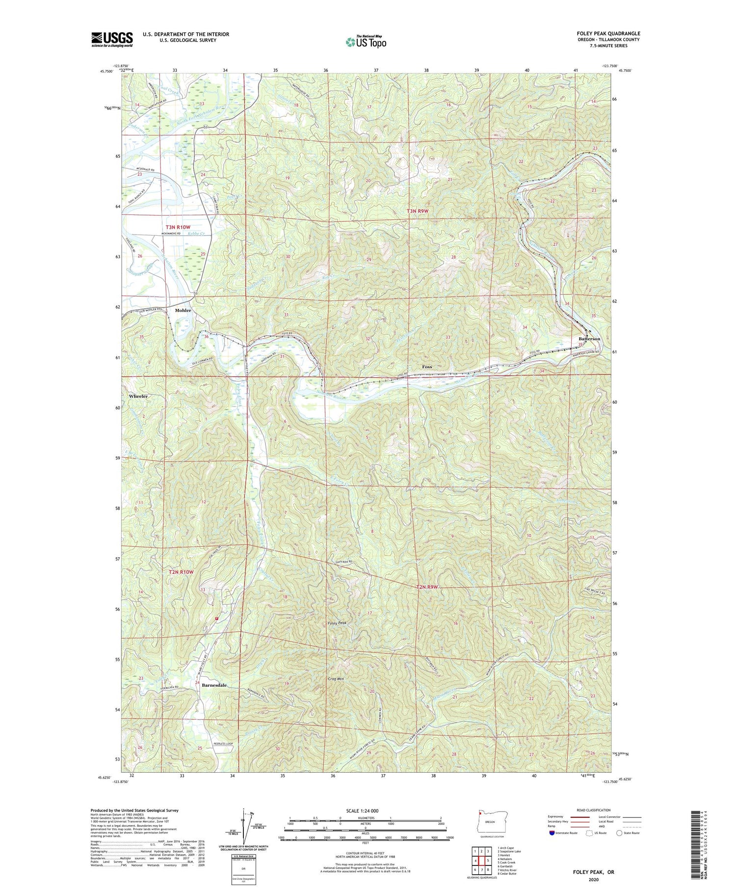 Foley Peak Oregon US Topo Map Image