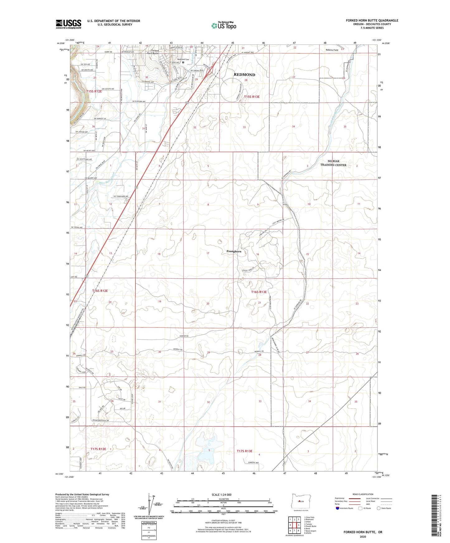 Forked Horn Butte Oregon US Topo Map Image
