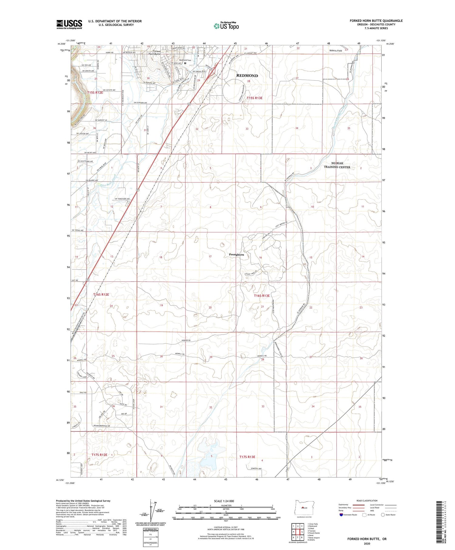 Forked Horn Butte Oregon US Topo Map Image