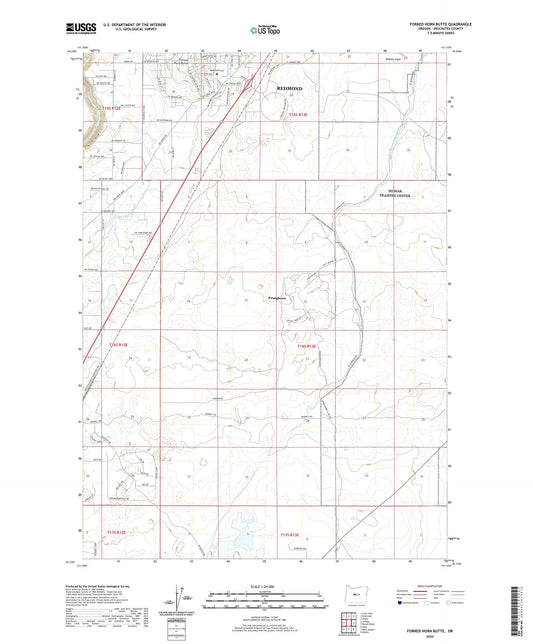 Forked Horn Butte Oregon US Topo Map Image