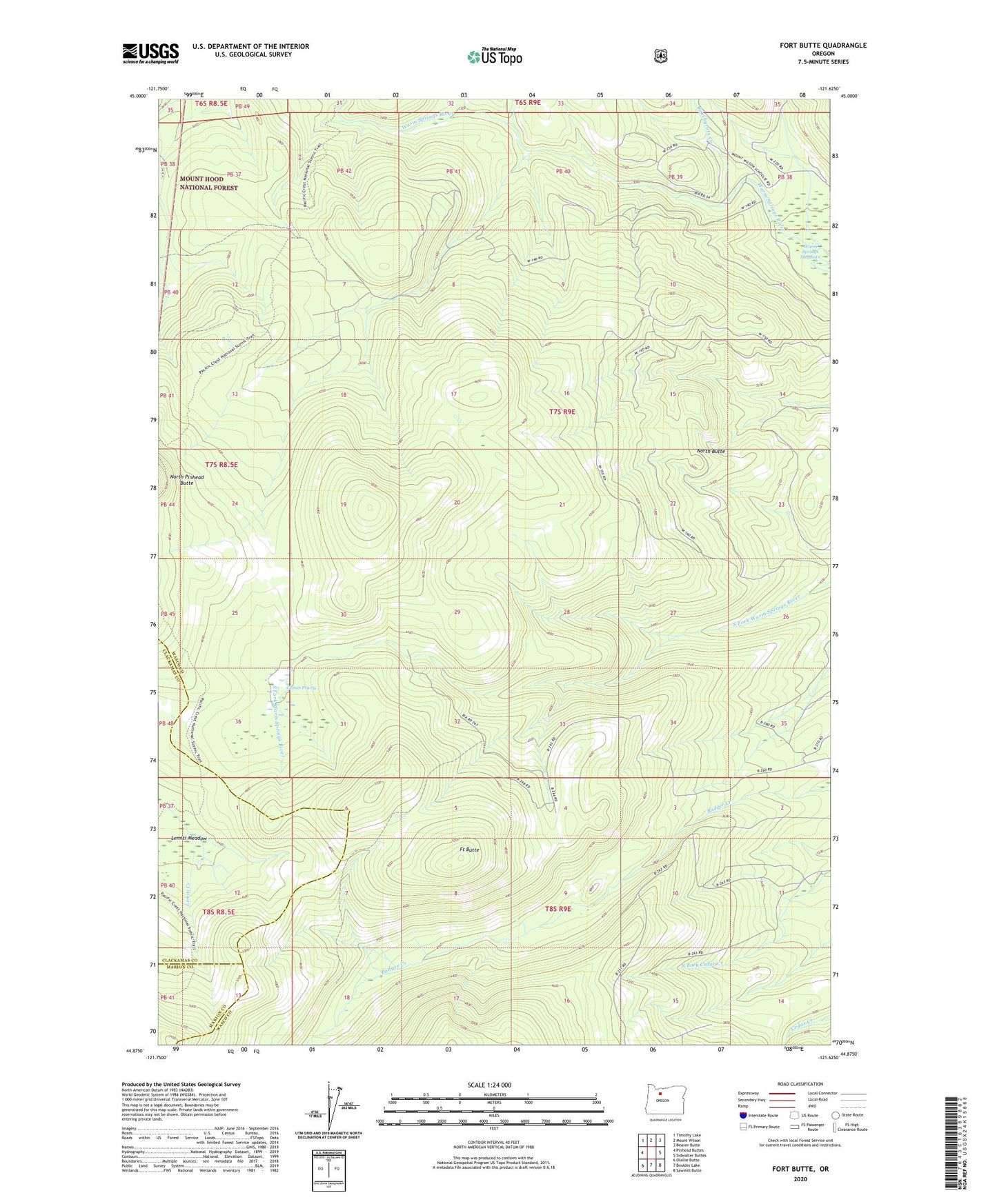 Fort Butte Oregon US Topo Map Image