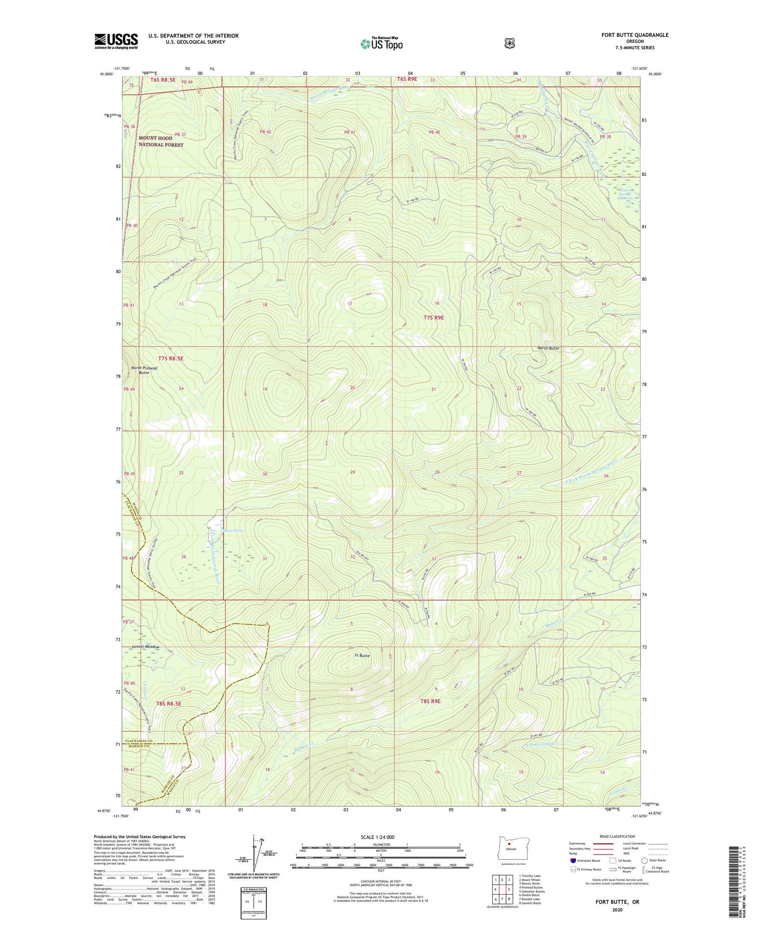 Fort Butte Oregon US Topo Map Image