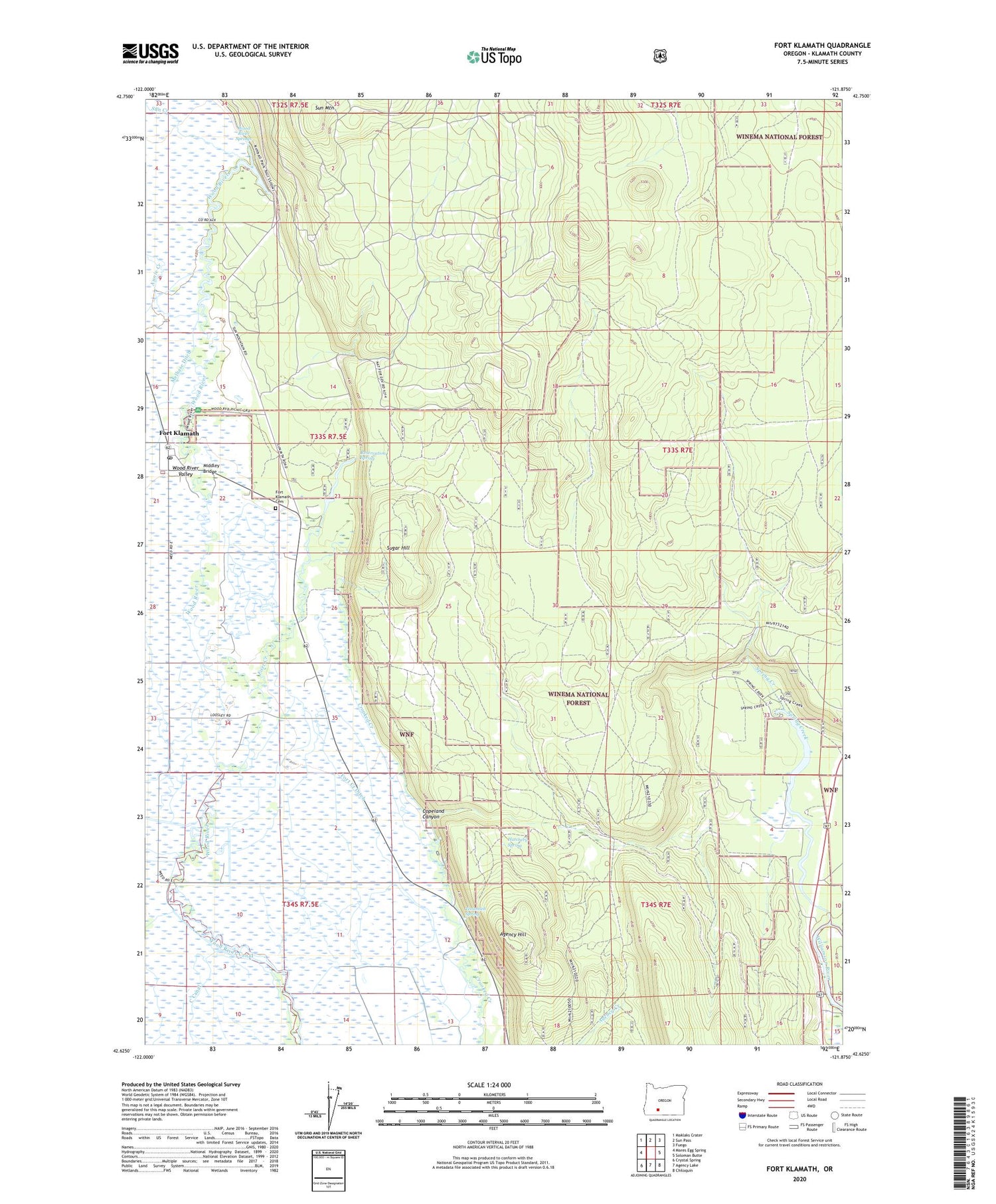 Fort Klamath Oregon US Topo Map Image