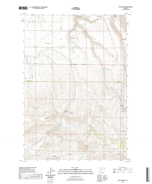 Fossil North Oregon US Topo Map Image