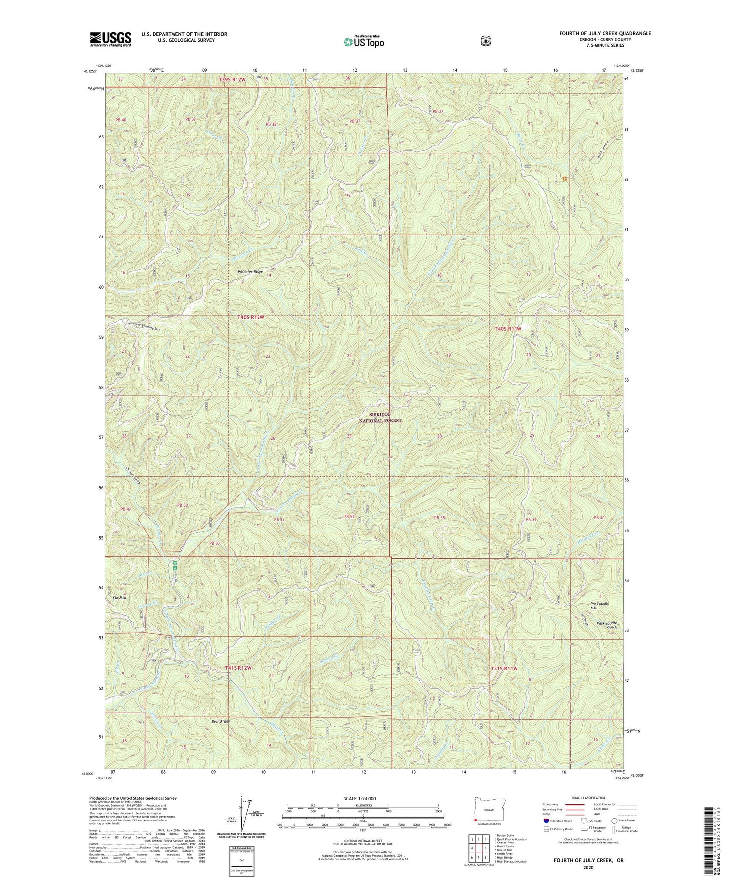 Fourth of July Creek Oregon US Topo Map Image