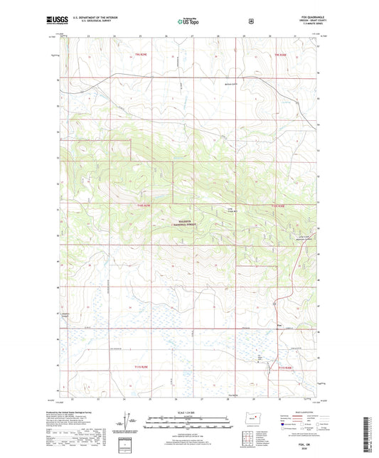 Fox Oregon US Topo Map Image