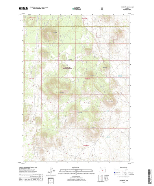 Fox Butte Oregon US Topo Map Image
