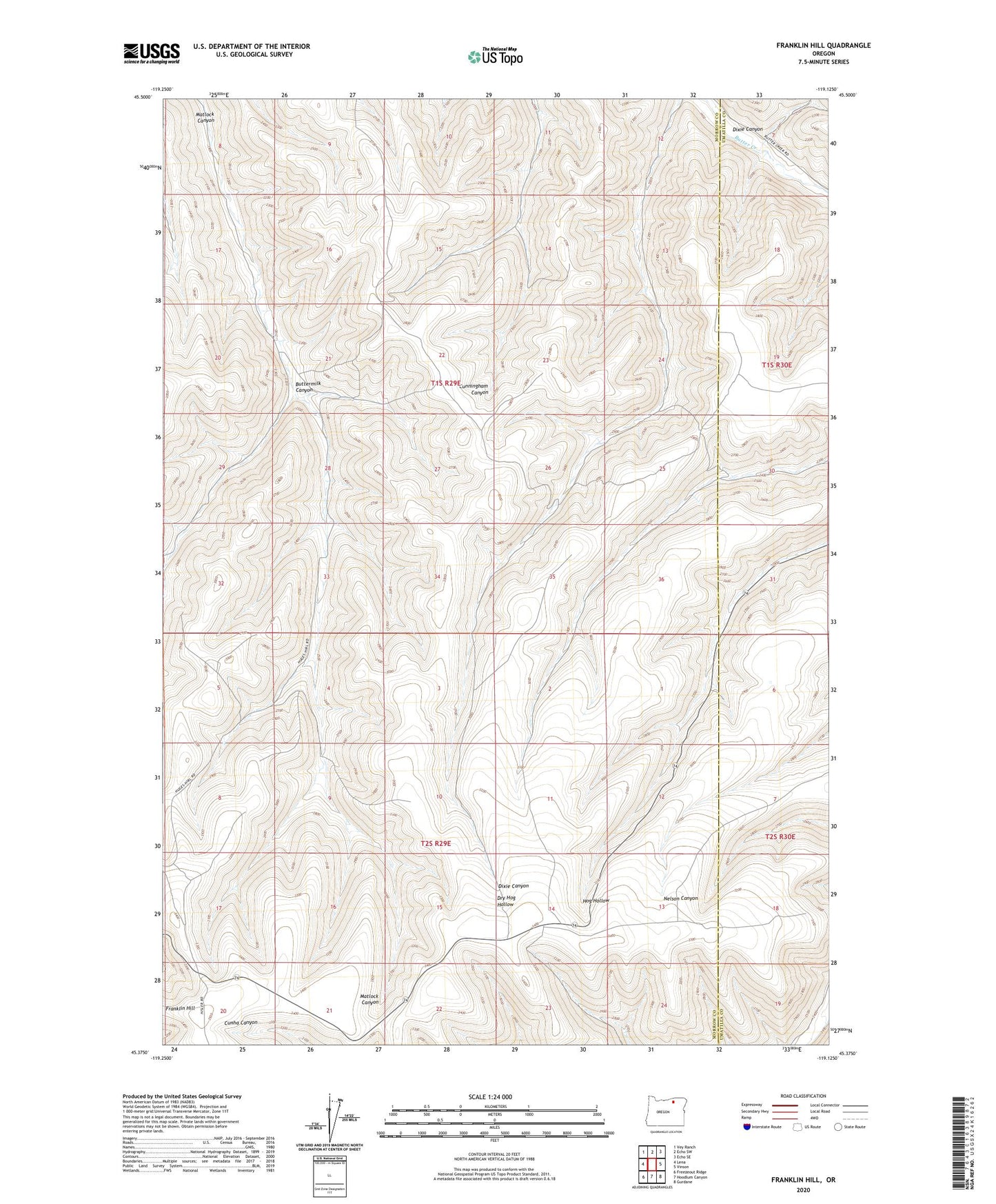 Franklin Hill Oregon US Topo Map Image