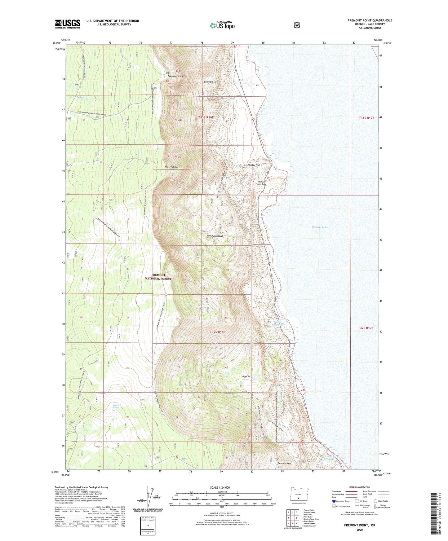 Fremont Point Oregon US Topo Map Image