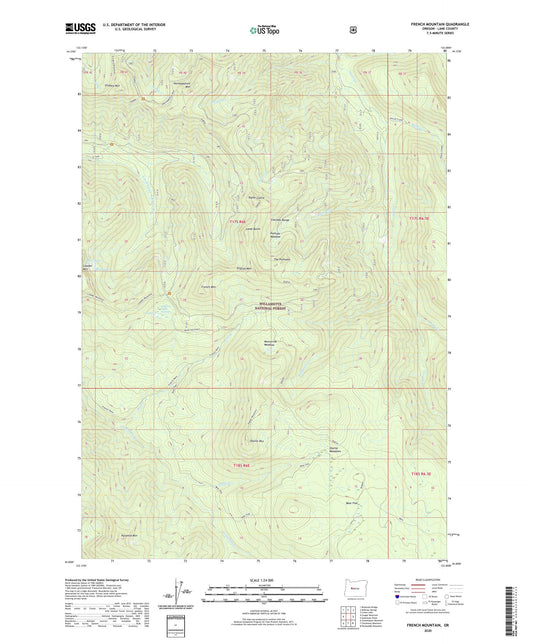 French Mountain Oregon US Topo Map Image