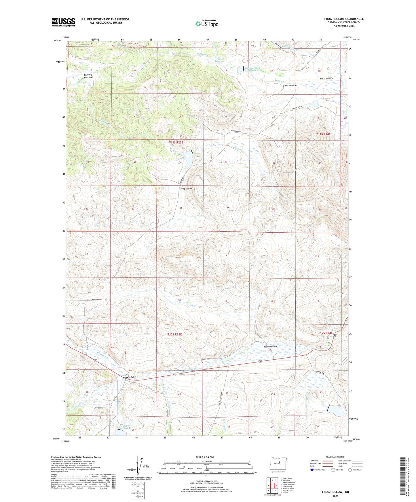 Frog Hollow Oregon US Topo Map Image