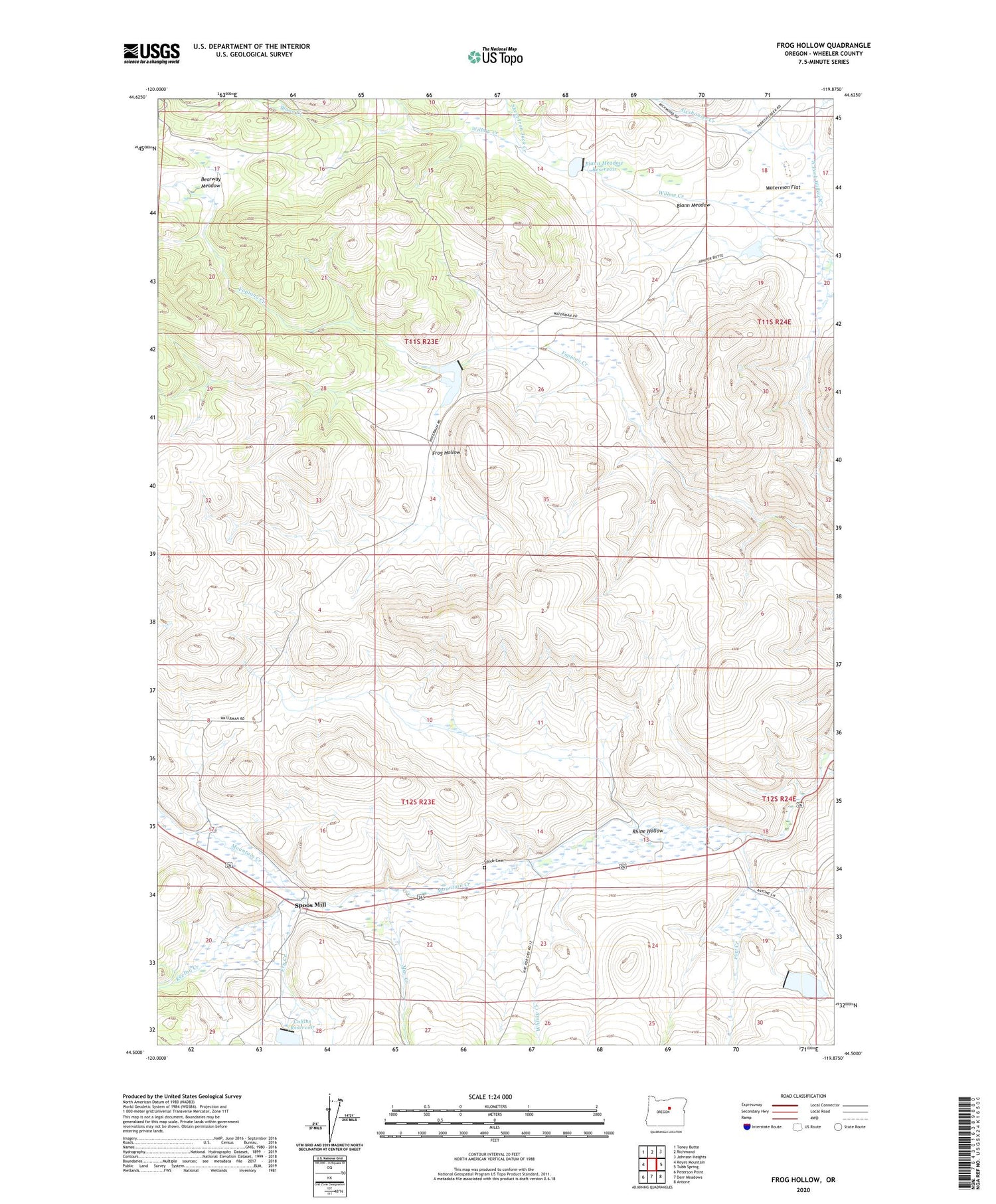 Frog Hollow Oregon US Topo Map Image