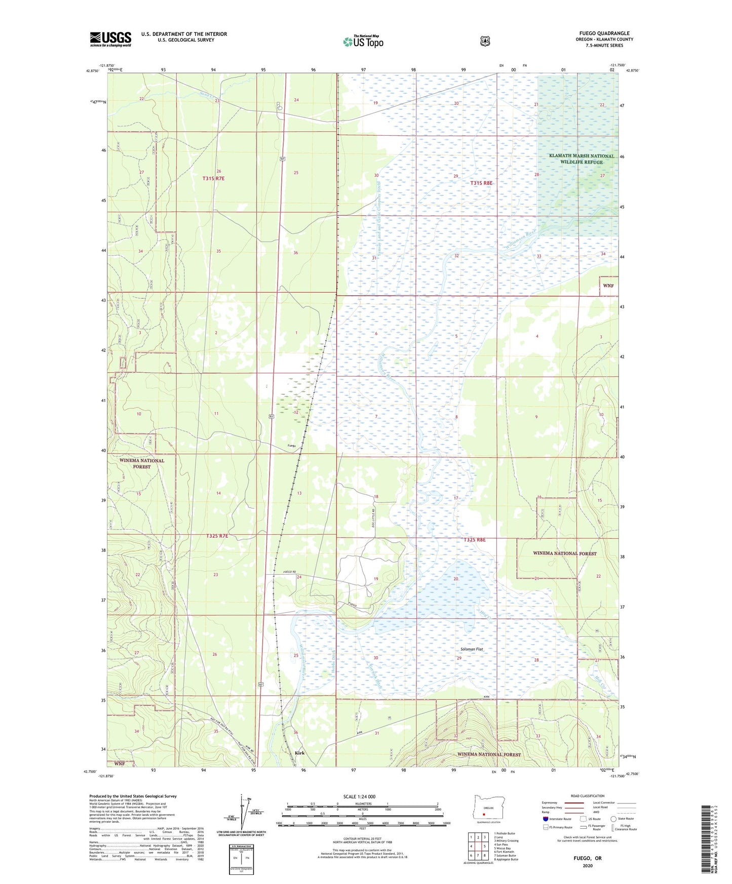 Fuego Oregon US Topo Map Image