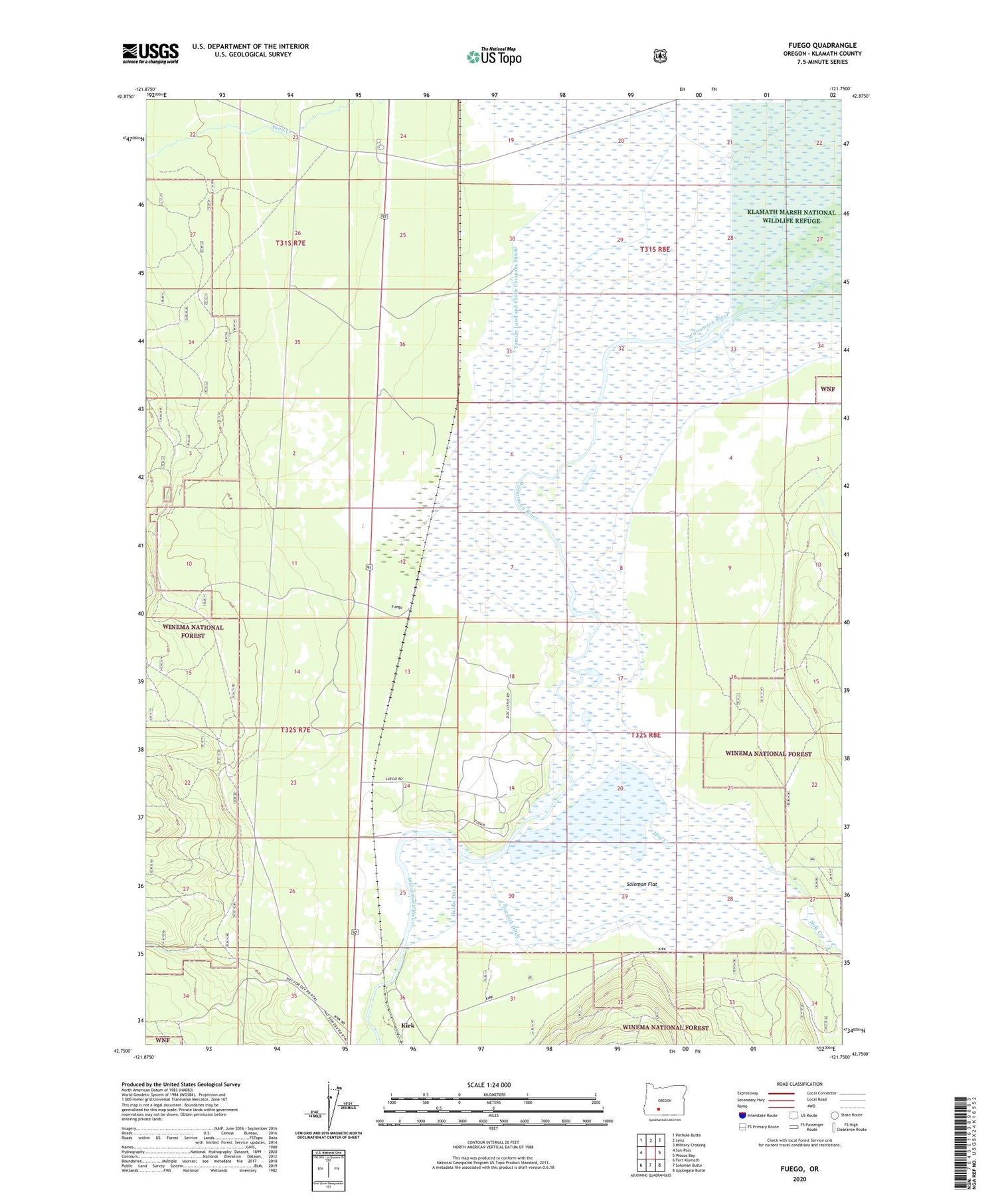 Fuego Oregon US Topo Map Image