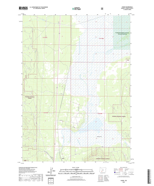 Fuego Oregon US Topo Map Image