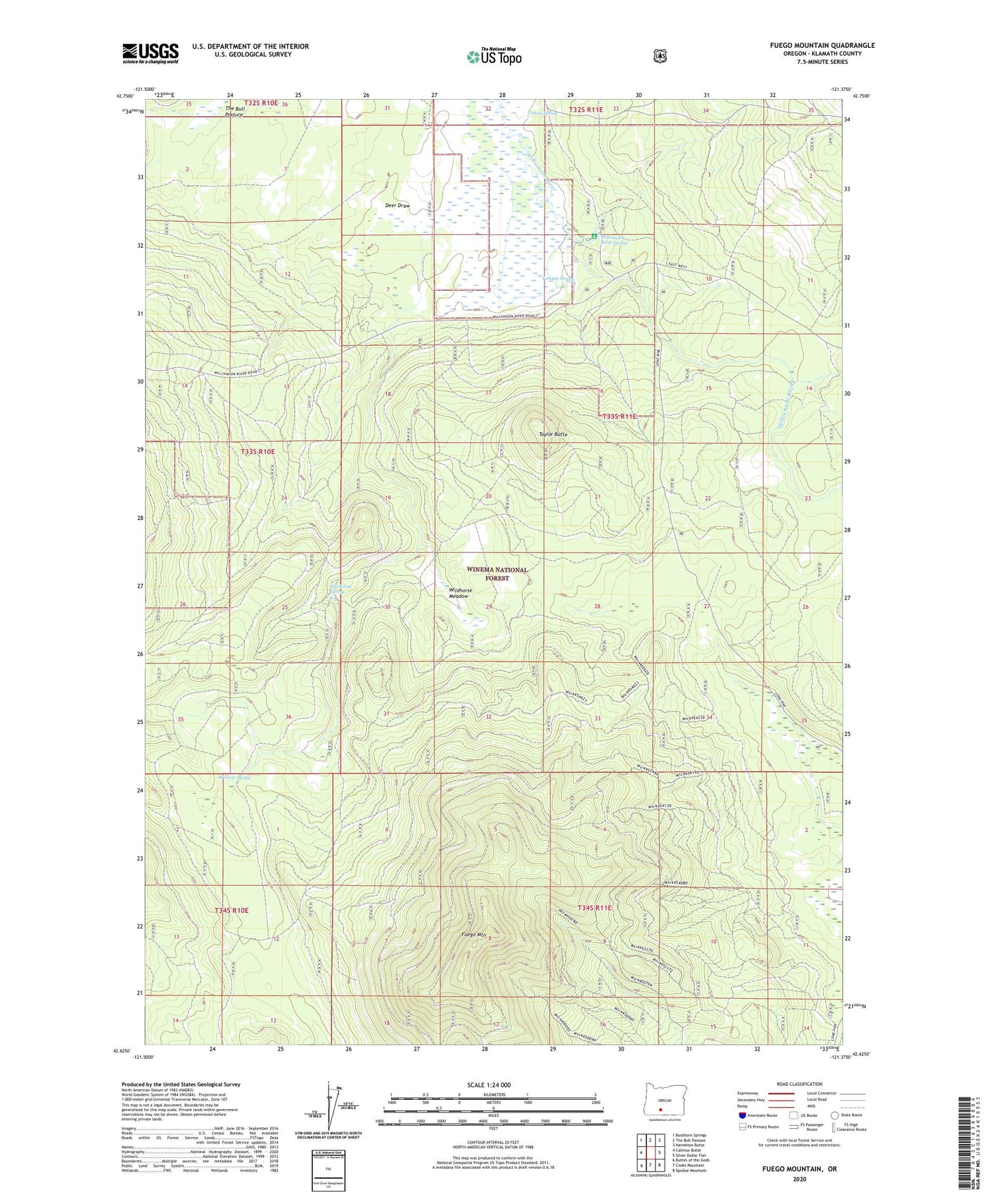 Fuego Mountain Oregon US Topo Map Image