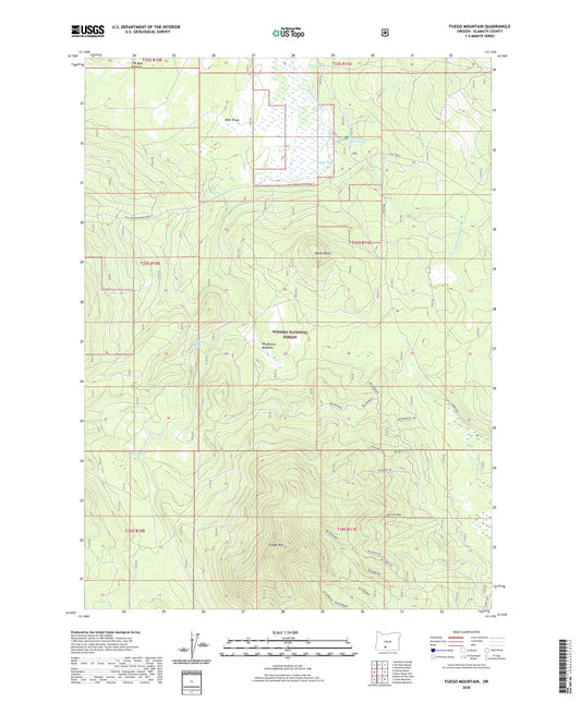 Fuego Mountain Oregon US Topo Map Image