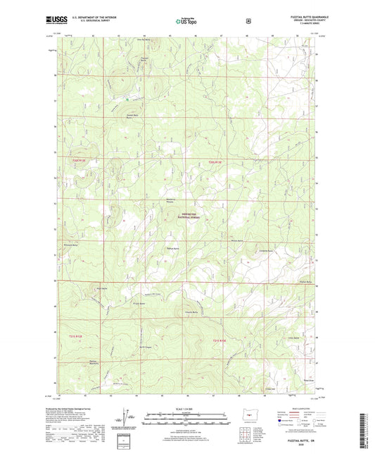 Fuzztail Butte Oregon US Topo Map Image