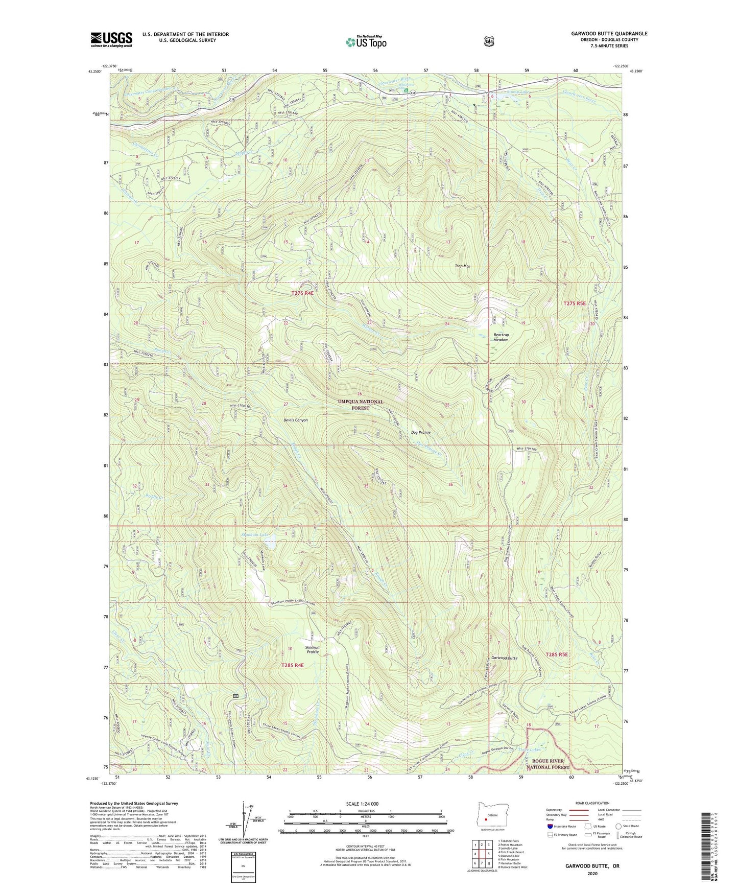 Garwood Butte Oregon US Topo Map Image