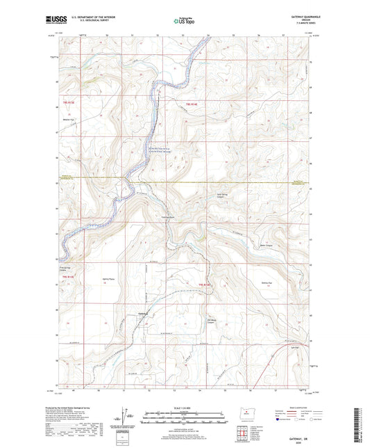 Gateway Oregon US Topo Map Image