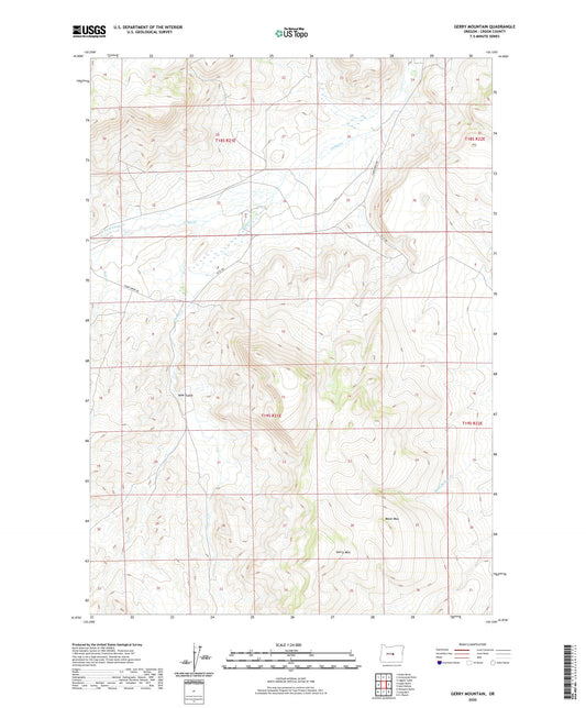 Gerry Mountain Oregon US Topo Map Image
