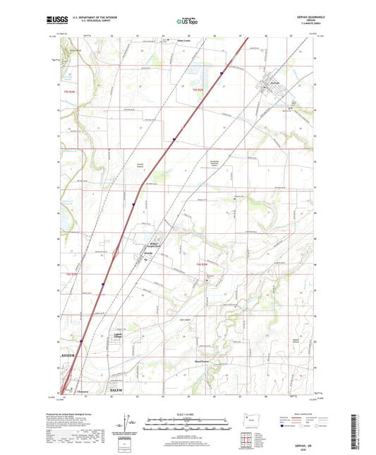 Gervais Oregon US Topo Map Image