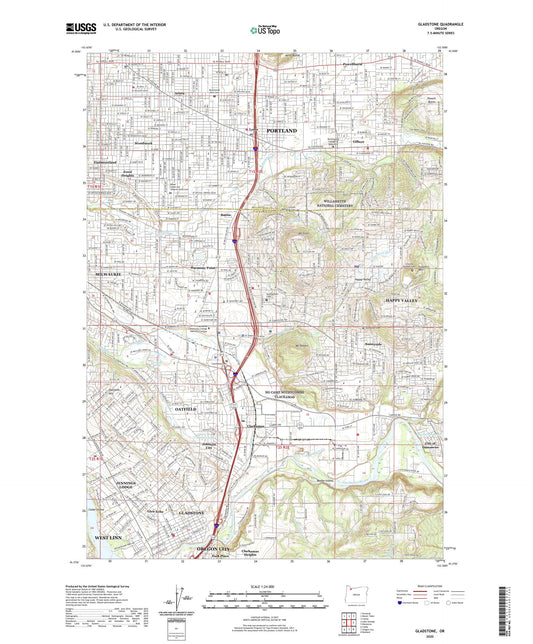 Gladstone Oregon US Topo Map Image