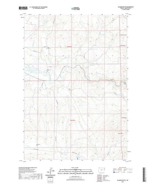 Glasgow Butte Oregon US Topo Map Image