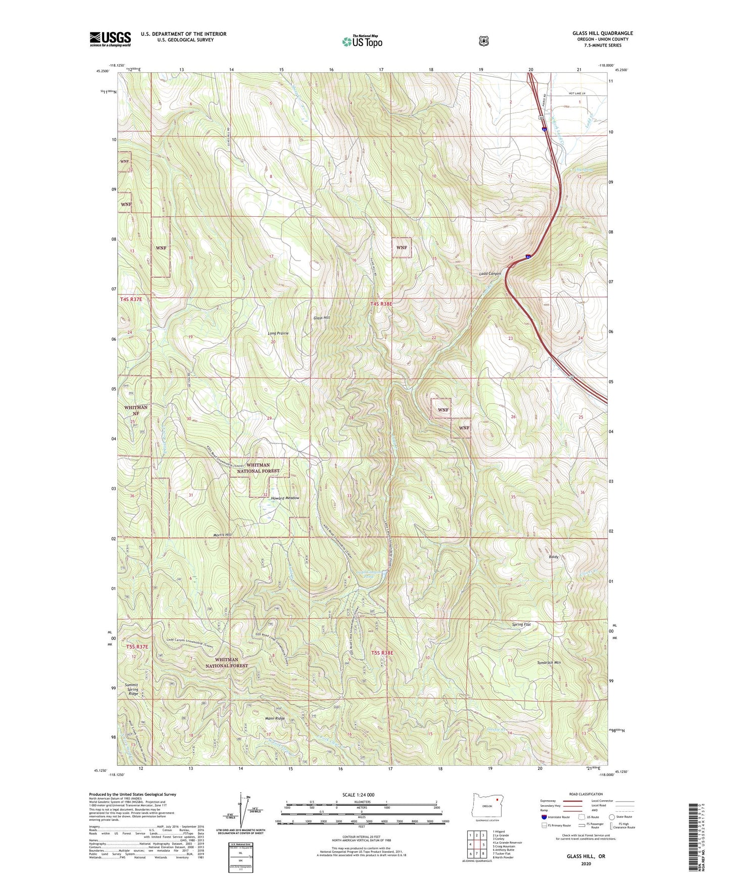 Glass Hill Oregon US Topo Map Image