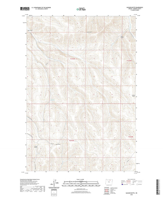 Gleason Butte Oregon US Topo Map Image